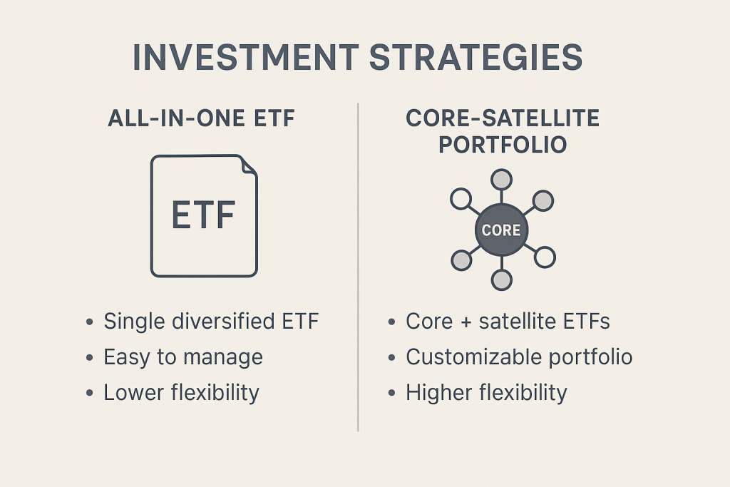 Investment strategy comparison illustration