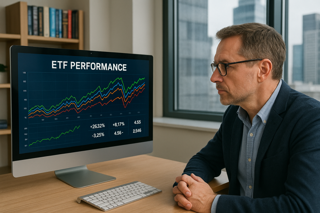 European investor analyzing iShares ETF performance