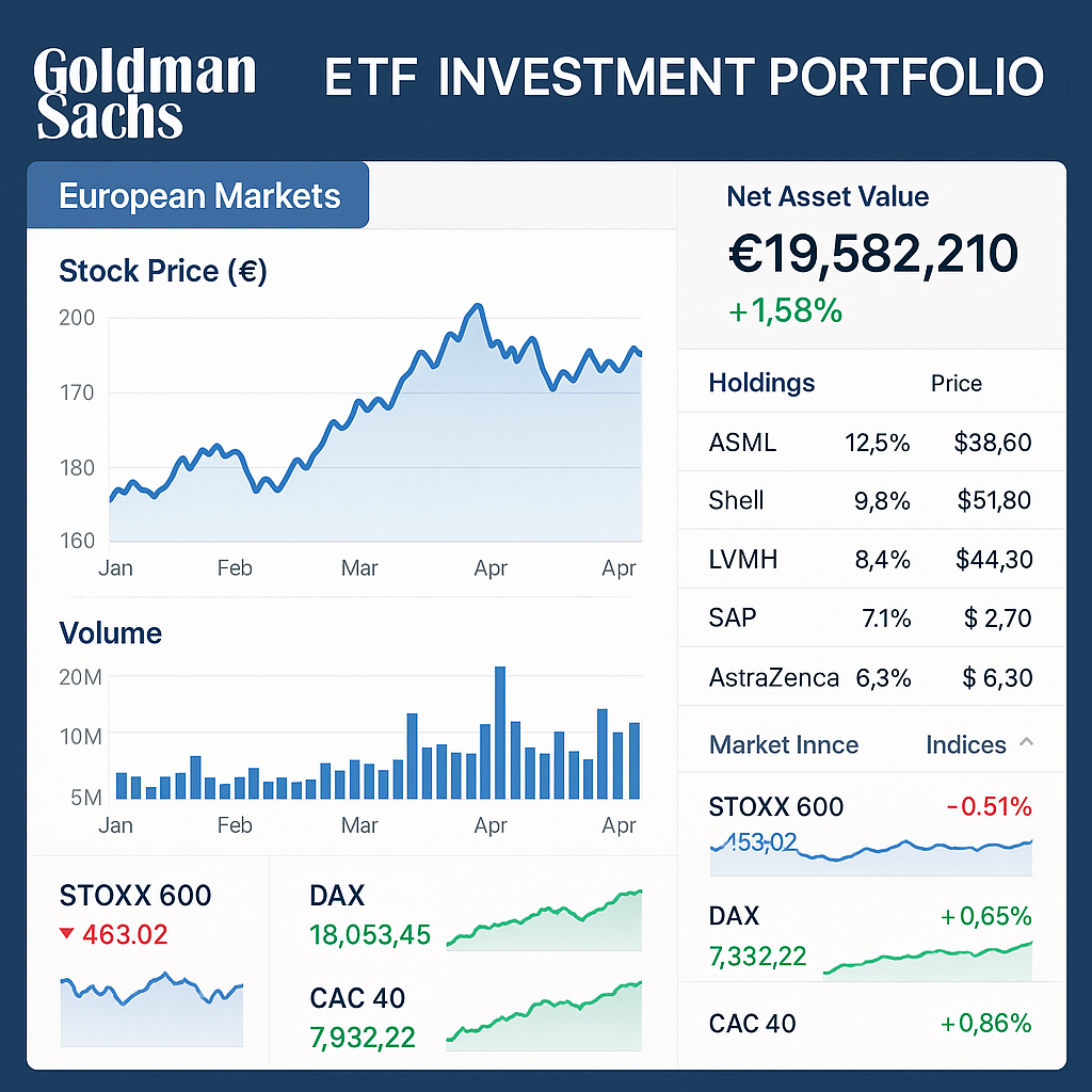 Goldman Sachs ETF investment dashboard for European investors